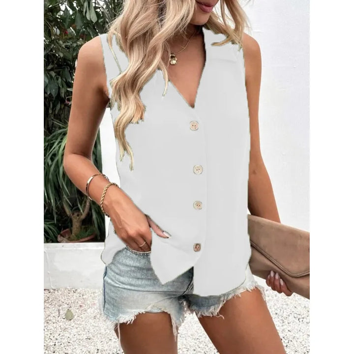 Hazel | Dames Top met Knoopsluiting en Spaghettibandjes