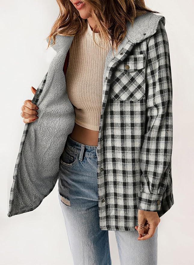 Elvessa | Geruite Flanel Jas