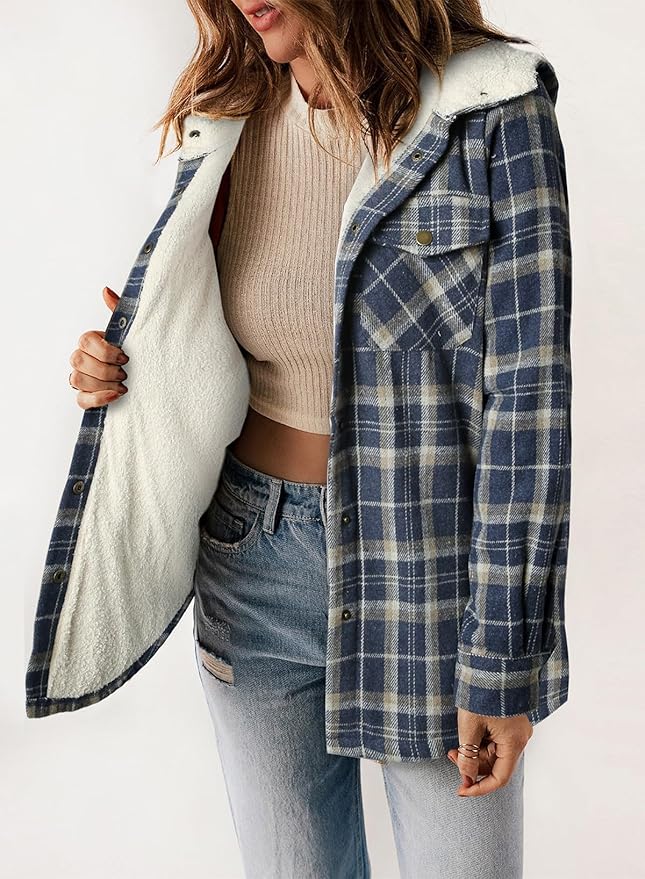 Elvessa | Geruite Flanel Jas