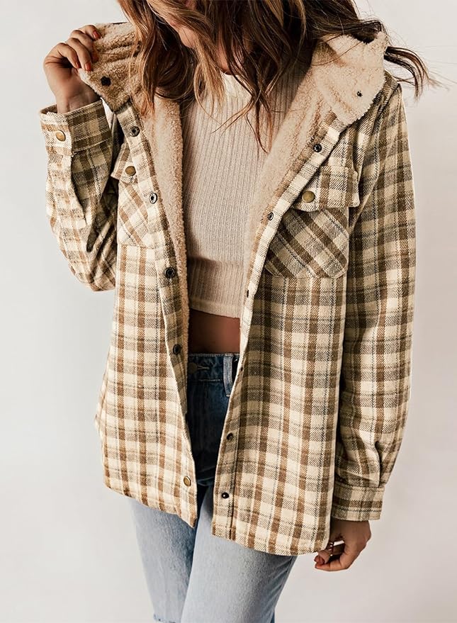 Elvessa | Geruite Flanel Jas