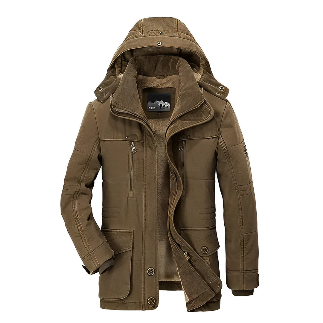 Heren Warme Winter Hooded Parka Jas met Zakken