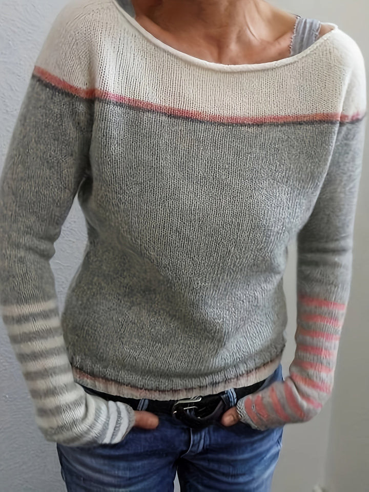 Francesca | Kleur-Block Bootneck Trui