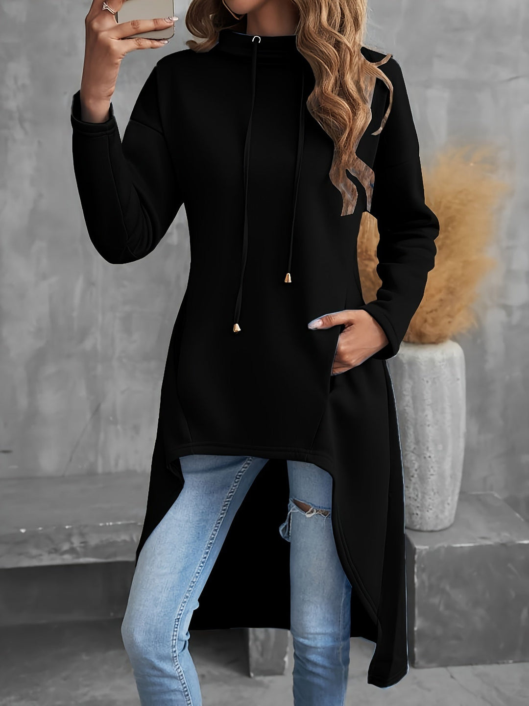 Tabitha | High-Low Trekkoord Hoodie