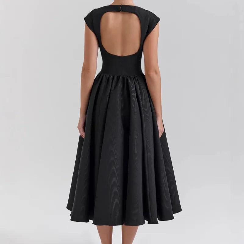 Livoria | Dames midijurk met boothals en plooien