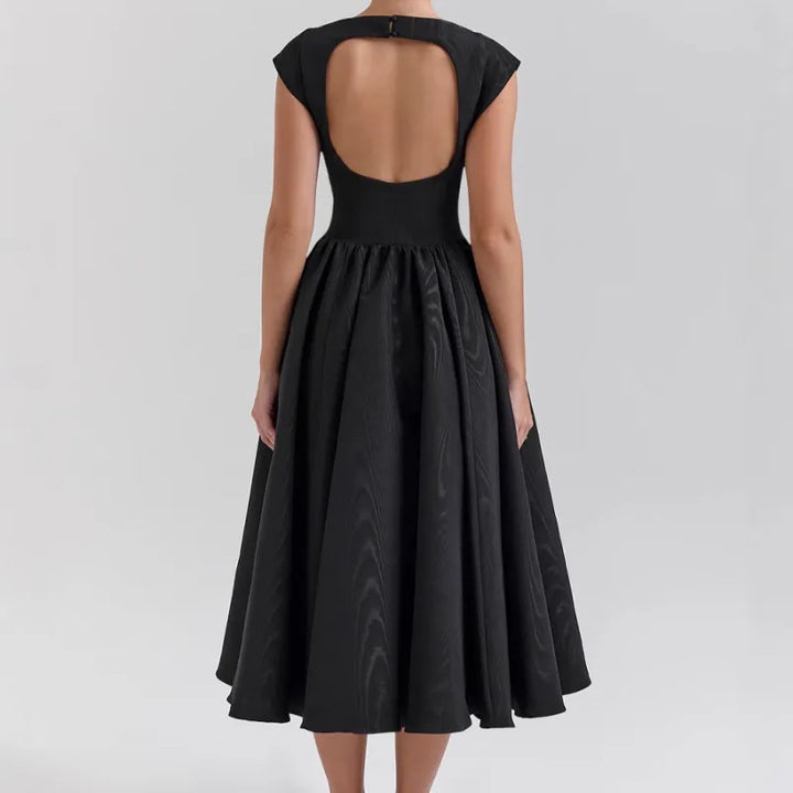 Livoria | Dames midijurk met boothals en plooien