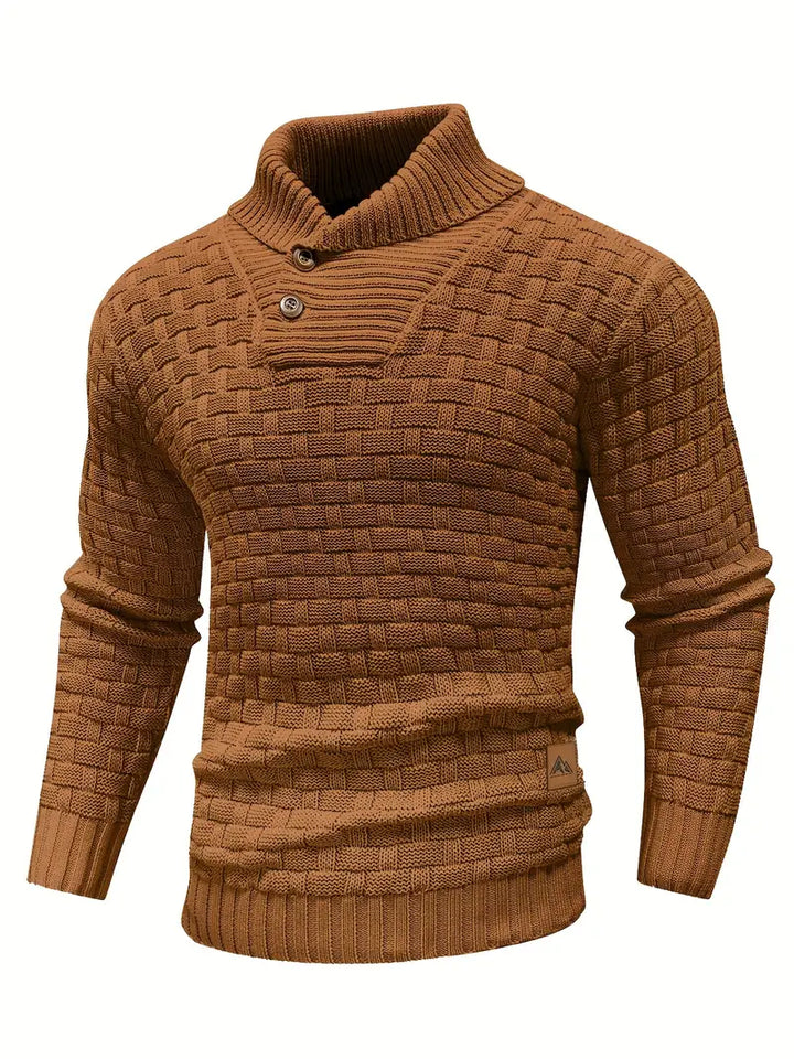 Heren Textured Half-Zip Breisweater