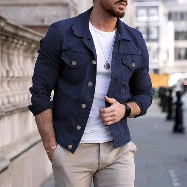 Kasper™ Heren Casual Denim Jas