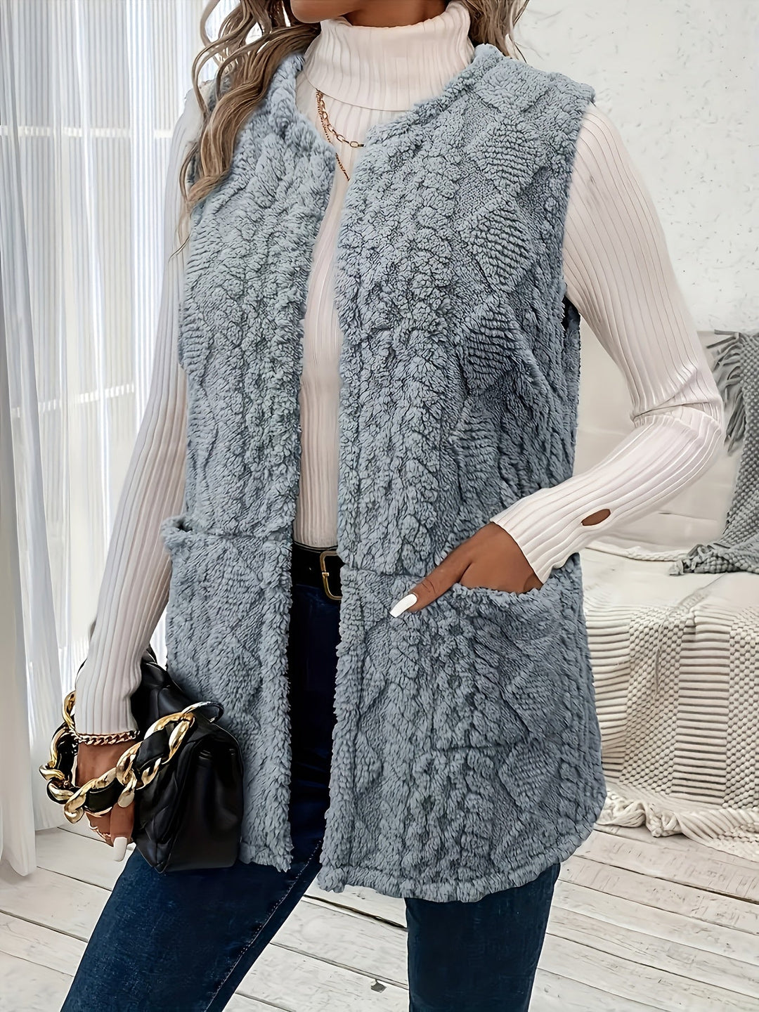 Brenna | Gezellige Textuurloze Mouwloze Vest