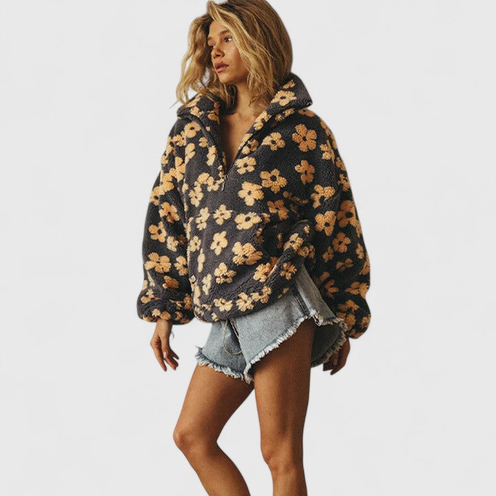 BONNIE – GEPRINTE SHERPA PULLOVER