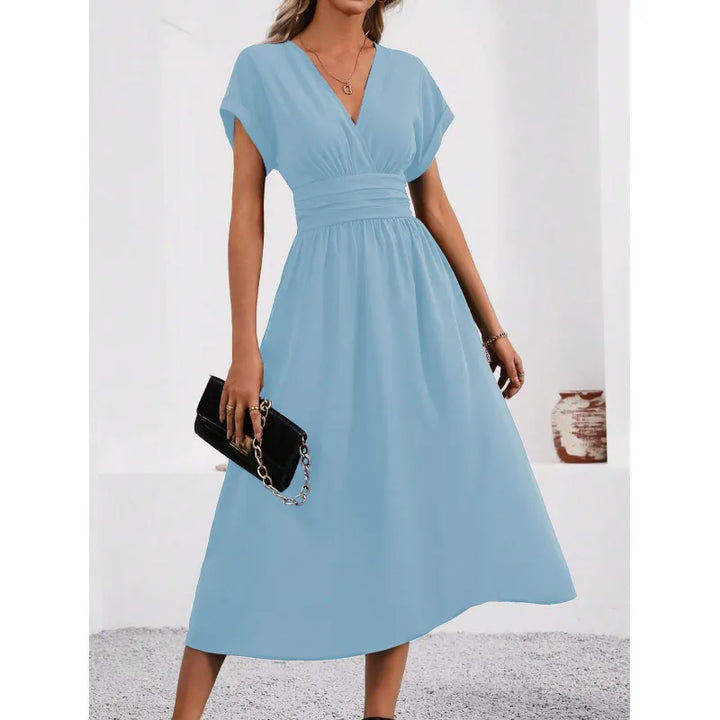 Alenya | Dames midi-jurk met V-hals en tailleband