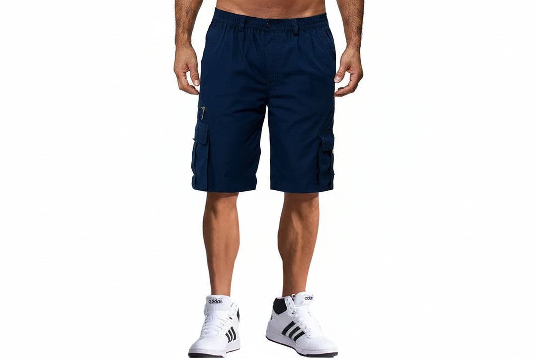 James | Herenshorts met elastische tailleband en cargozakken