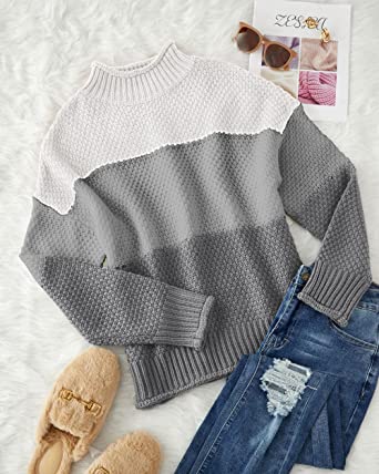 Colorblock Gebreide Coltrui voor Dames