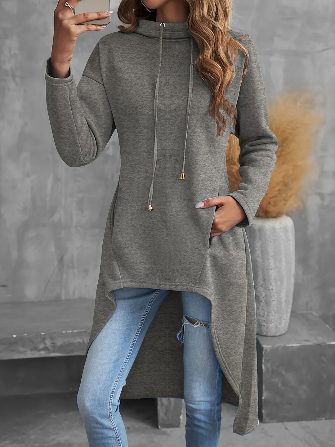 Tabitha | High-Low Trekkoord Hoodie