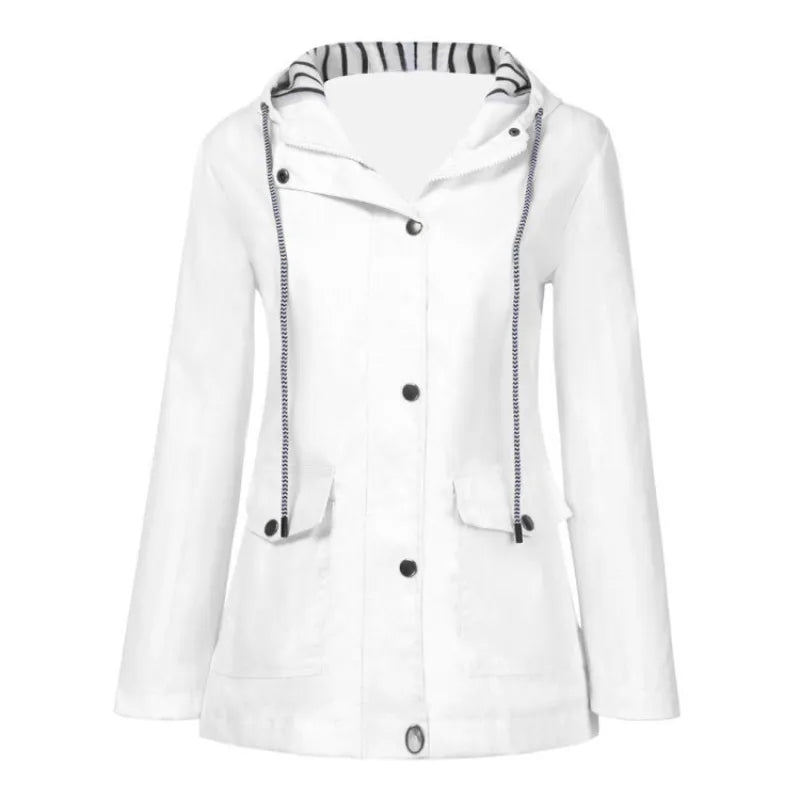 Zoey | Dames regenjas met capuchon en klepzakken