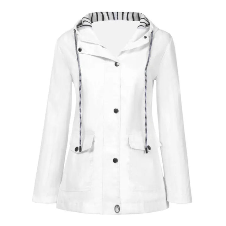 Zoey | Dames regenjas met capuchon en klepzakken