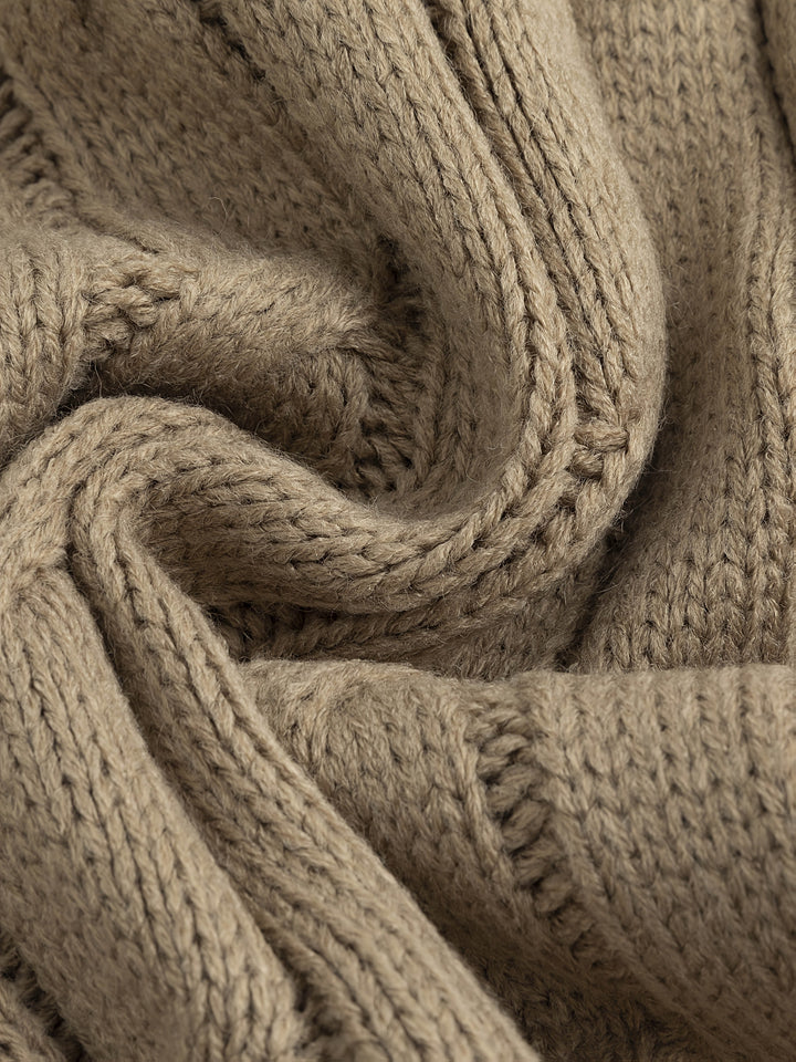 Walter | Schouderkraag Kabelgebreide Cardigan