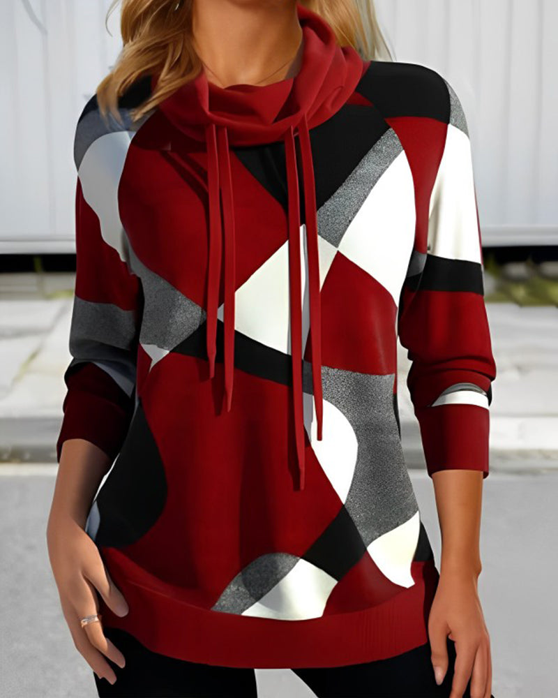 Colorblock Trui Met Capuchon Voor Dames