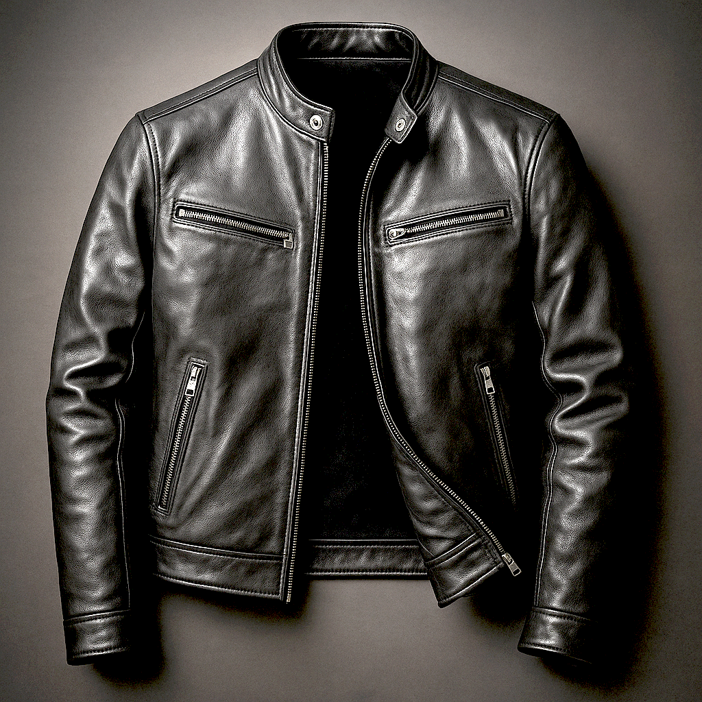 Heren Klassieke Faux Leren Zip-Up Jast