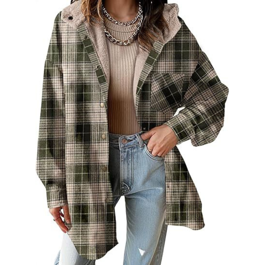 Tallulah - Ontspannen gesneden hoodie in ruitpatroon