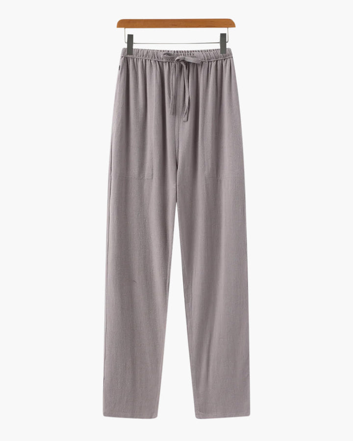 Adrian | Lichte Slim Fit Heren Zomer Linnenbroek met Koord