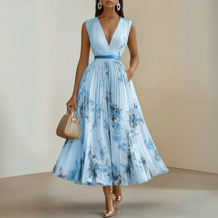 Claire | Dames Vloeiende Mouwloze Zomer Maxidress