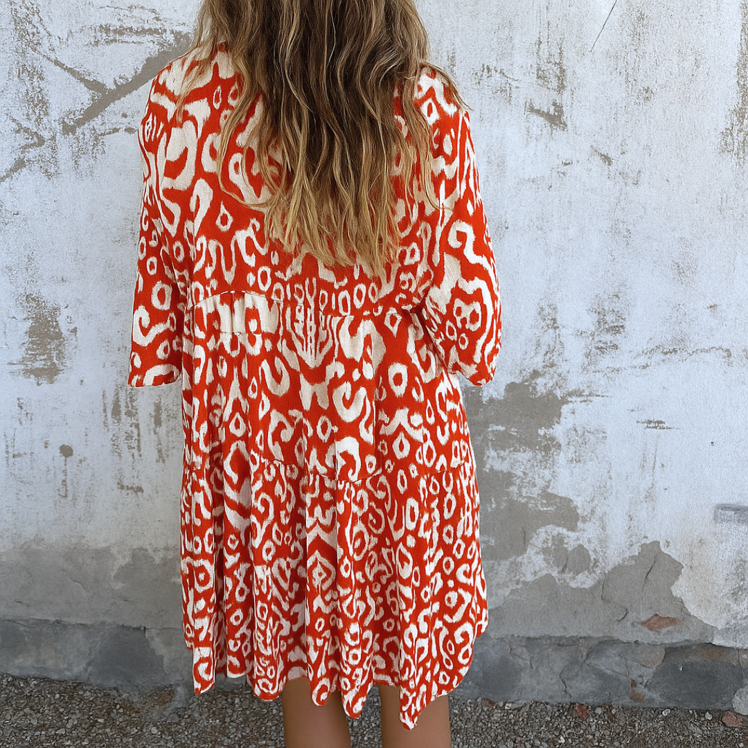FLORELLA - ELEGANTE JURK MET V-HALSLIJN