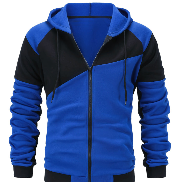 Bryce | Kleurblok Rits-Hoodie Jas