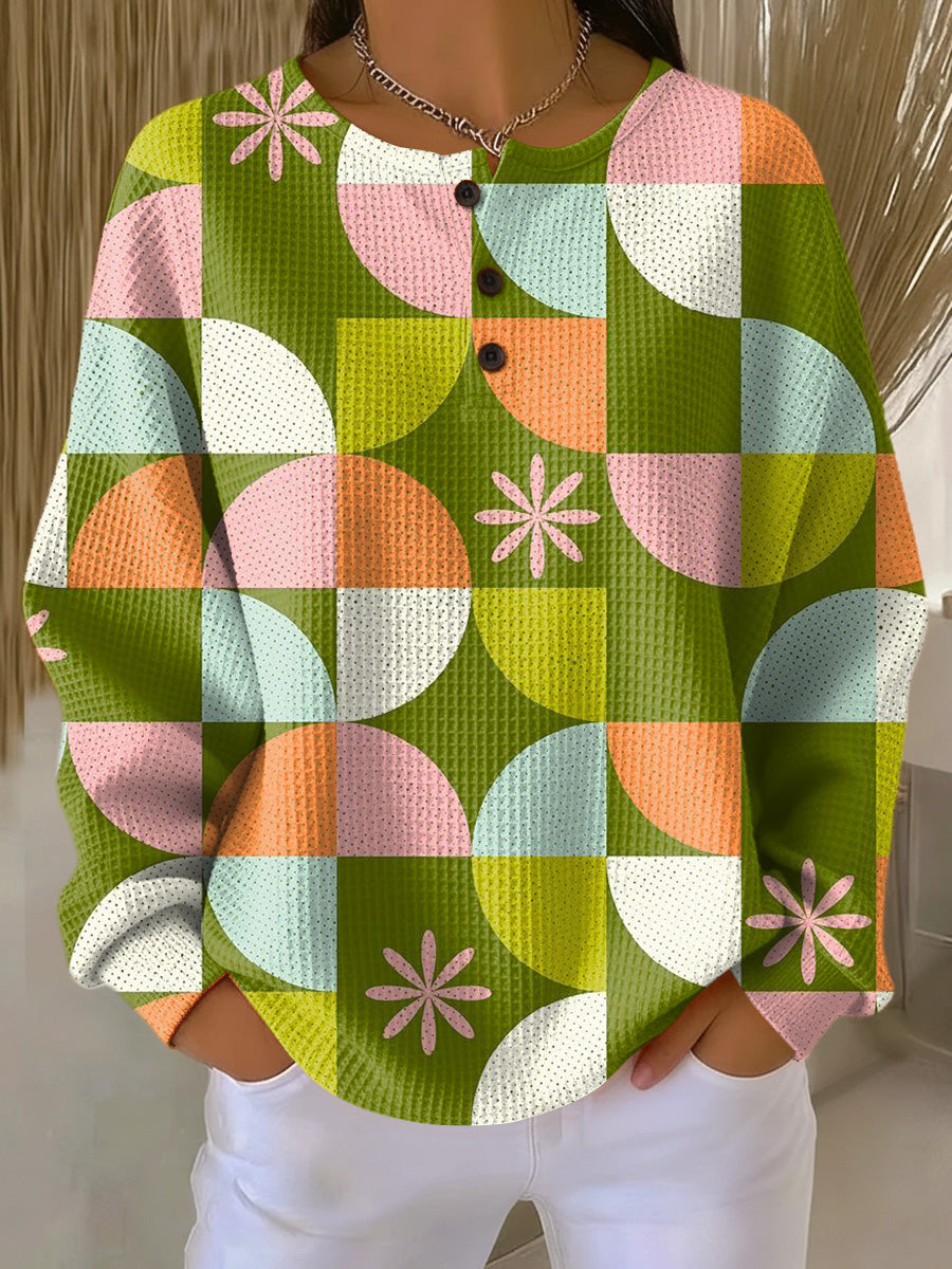 Saga | Pullover met abstract ruitpatroon