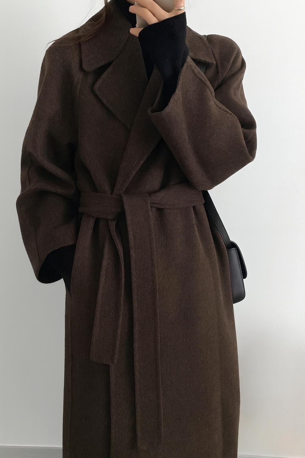 Dames Oversized Geknoopte Lange Jas