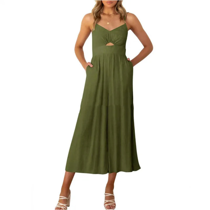 Benedikta | Damesjumpsuit met spaghettibandjes en uitsnijding