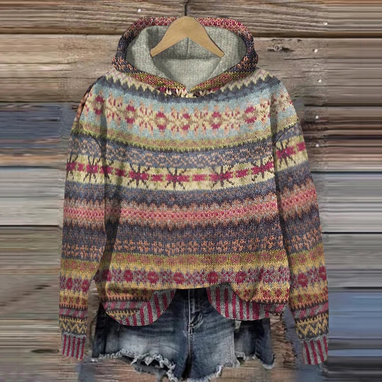 Karine Etnische Retro Hoodie