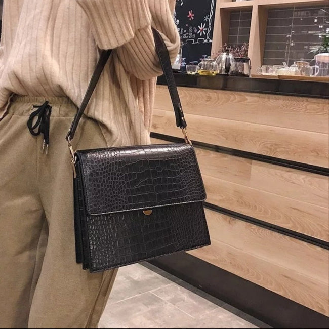Diek | Compacte Croc Schoudertas - Crossbody
