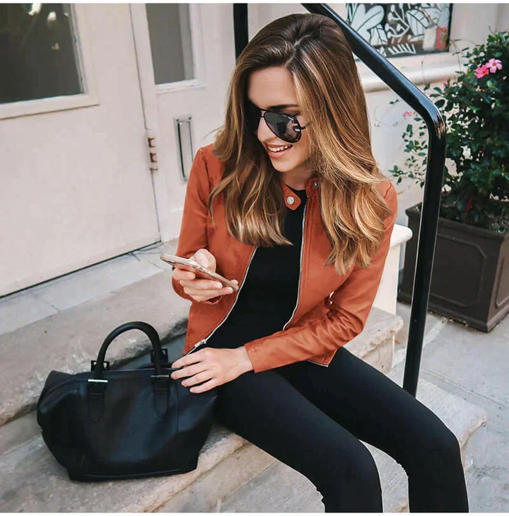 Sophia - Italiaanse Leren Jas