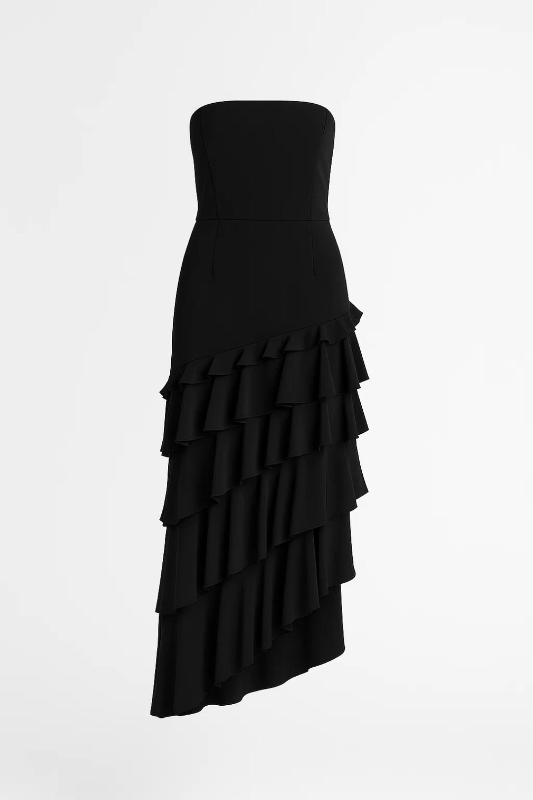 Zwarte Elegante Strapless Maxi Jurk