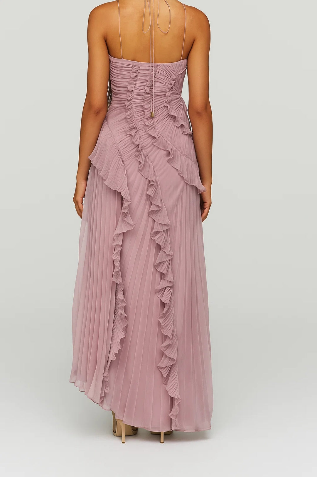 Dames One Shoulder Geplooide Maxi Jurk