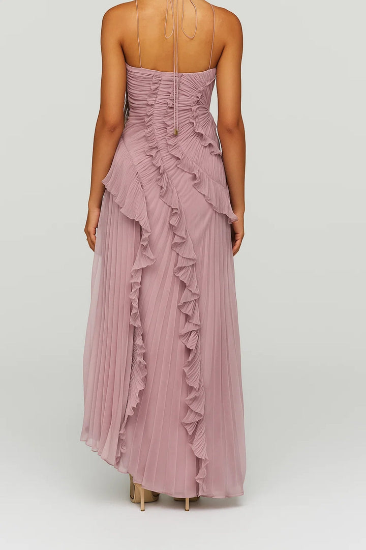 Dames One Shoulder Geplooide Maxi Jurk