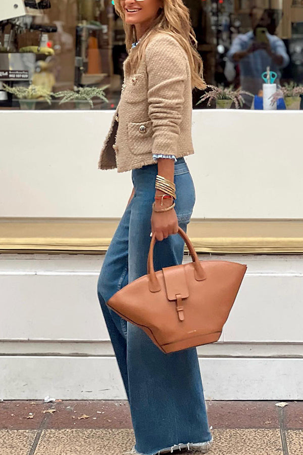 Getextureerde Blazer met Zakken voor Dames
