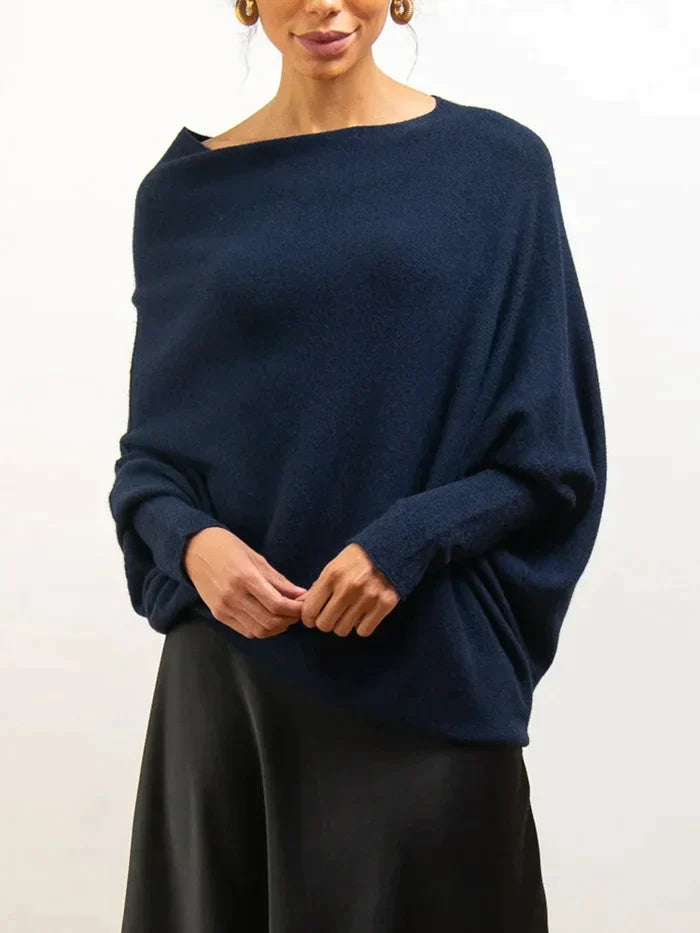 Arriane | Comfy Relaxed Fit Dames Trui - Stijlvol Swing Kraag Design, Zacht Stoffen Mix