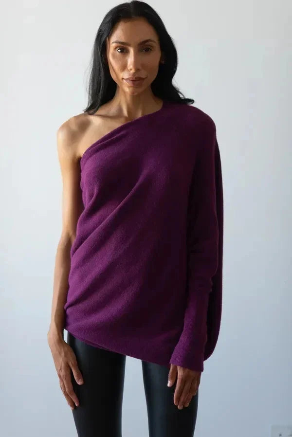Arriane | Comfy Relaxed Fit Dames Trui - Stijlvol Swing Kraag Design, Zacht Stoffen Mix