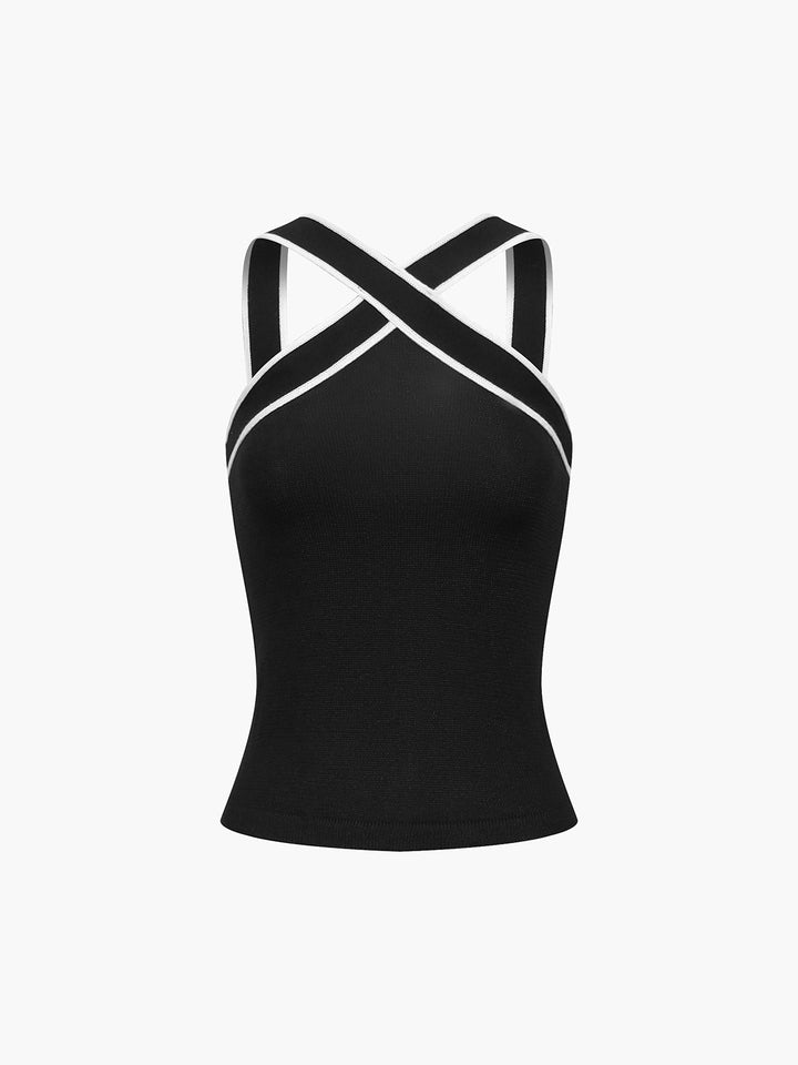 Dylana | Elegante Cross Halter Top