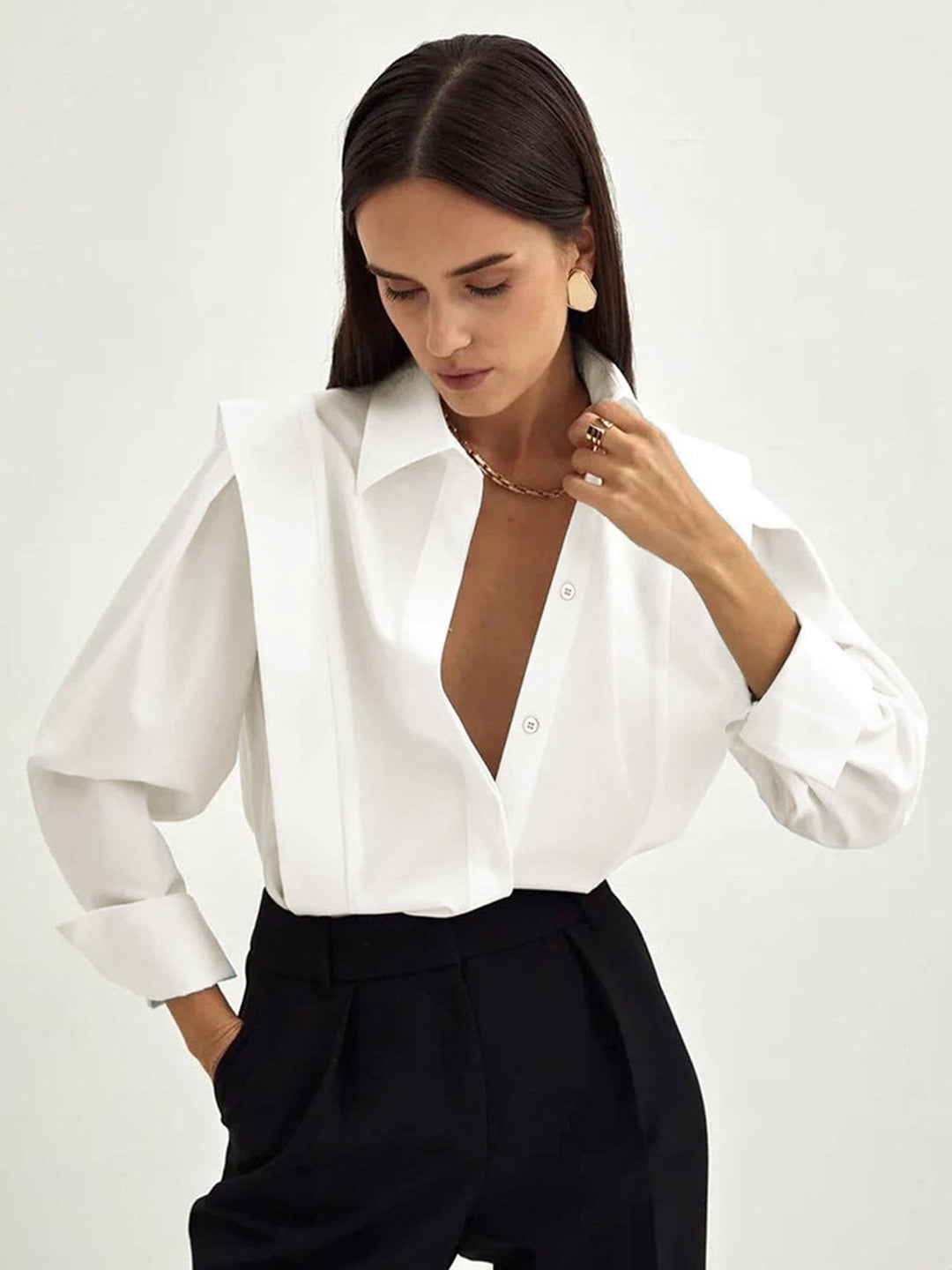 Eefje | Chique Blouse met Pofmouwen
