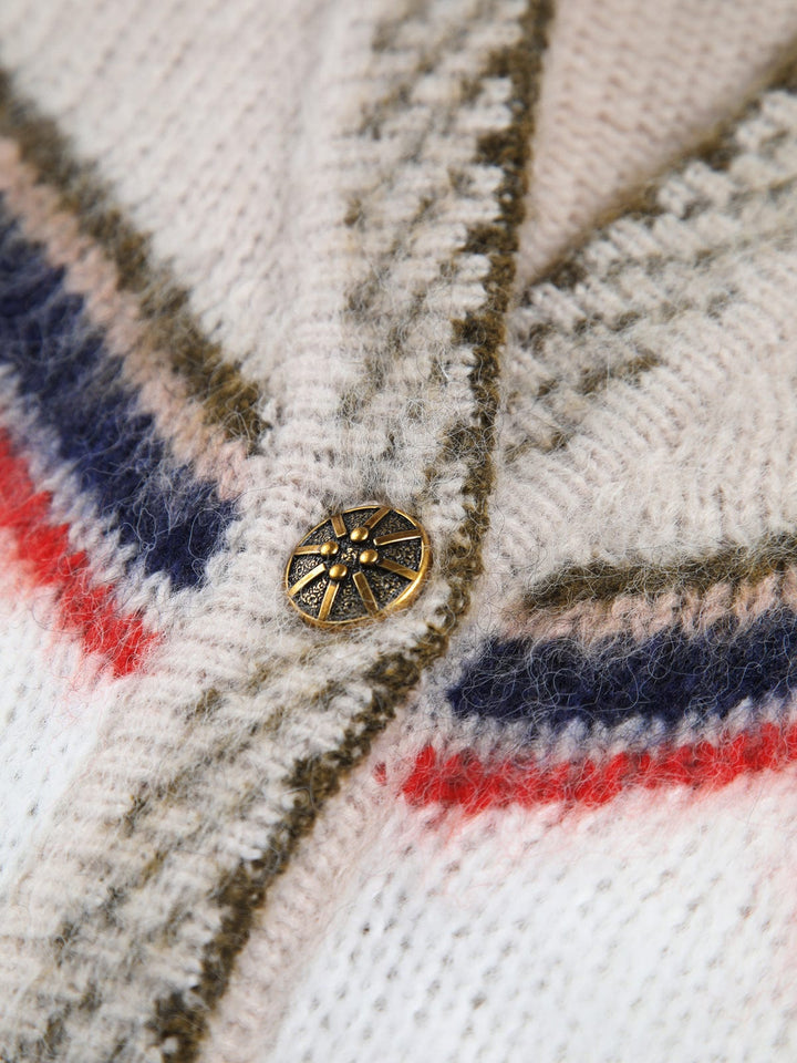 Dames Boho Geometrische Gebreide Cardigan