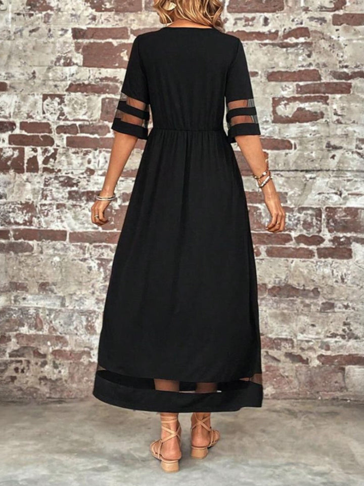Lucy | Dames Elegante Transparant Paneel Maxi Jurk