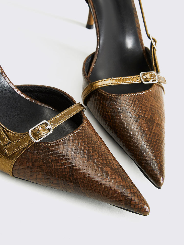 Lynar | Chique Hakken van Slangenleer Look met Gesp