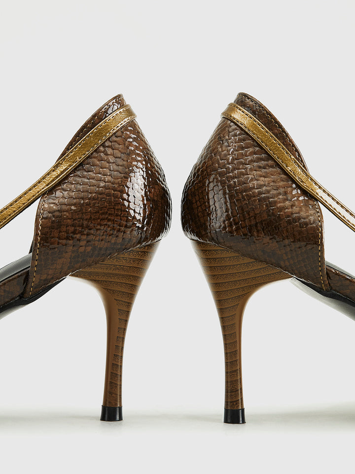 Lynar | Chique Hakken van Slangenleer Look met Gesp
