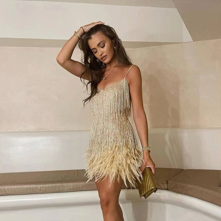 Élora – Luxe veren mini-jurk