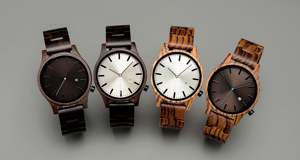 Elias Walnoten Houten Kwarts Horloge