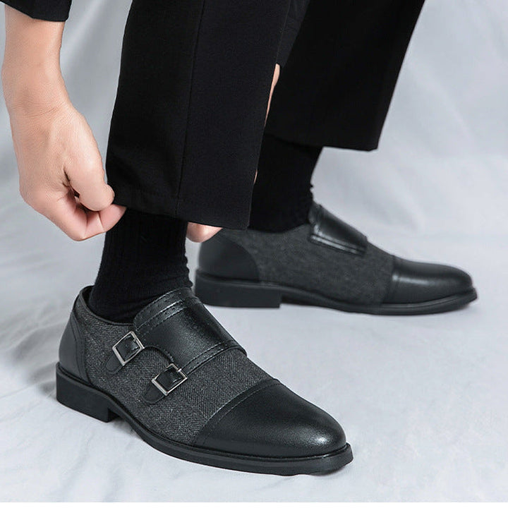 Winston Dubbele Gesp Leren Schoenen