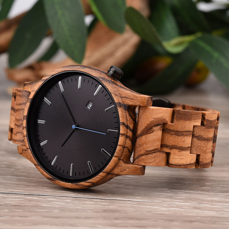 Elias Walnoten Houten Kwarts Horloge