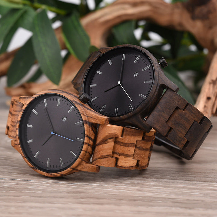 Elias Walnoten Houten Kwarts Horloge